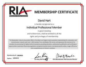 RIA Membership certificate image